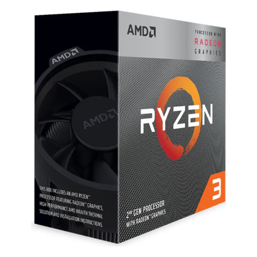 Boîte du processeur AMD Ryzen 3 avec graphismes Radeon Vega (Ryzen 3 3200G)