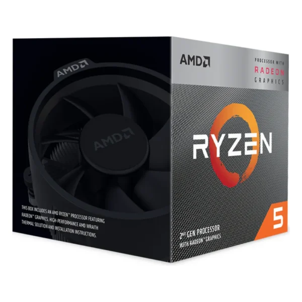 Boîte du processeur AMD Ryzen 5 avec graphismes Radeon (Ryzen 5 3400G)