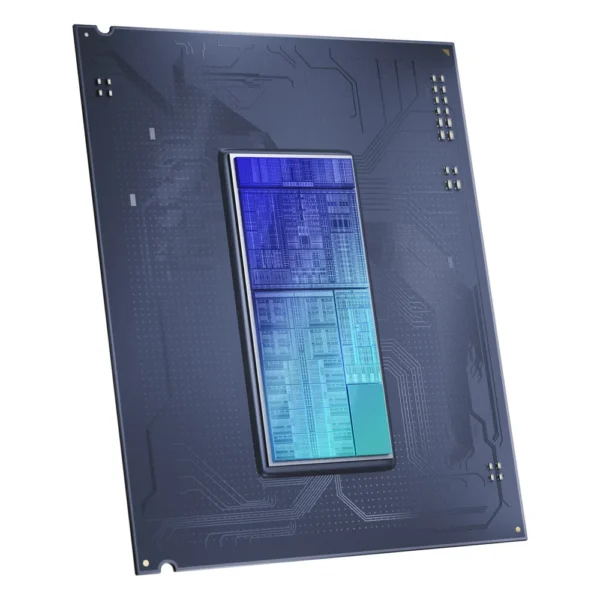Puce Intel Core Ultra de bureau (série 200S) vue sans son capot, gamme du Core Ultra 5 245