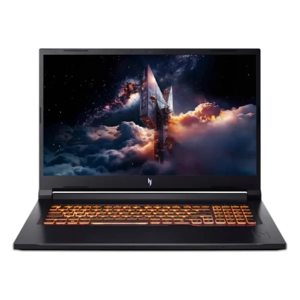 PC portable Acer Nitro V 17 AI noir, ouvert, vu de face