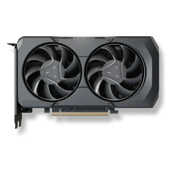 Carte graphique AMD Radeon RX 7600 de référence vue de face