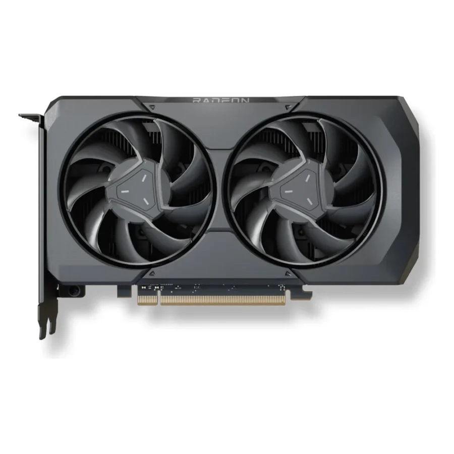Carte graphique AMD Radeon RX 7600 de référence vue de face