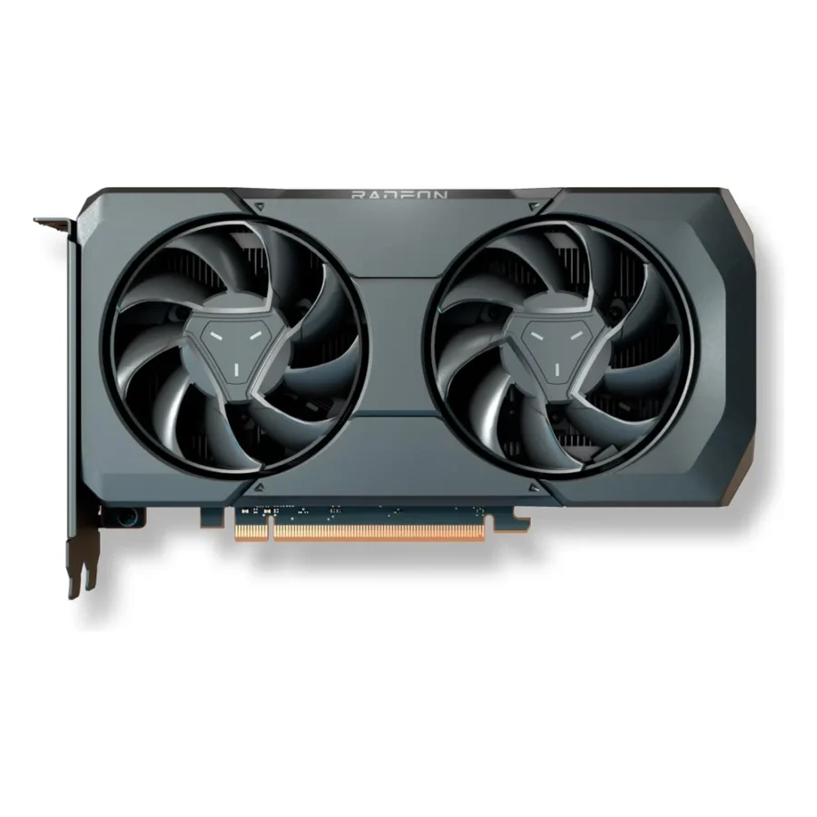 Carte graphique AMD Radeon RX 7600 XT vue de face