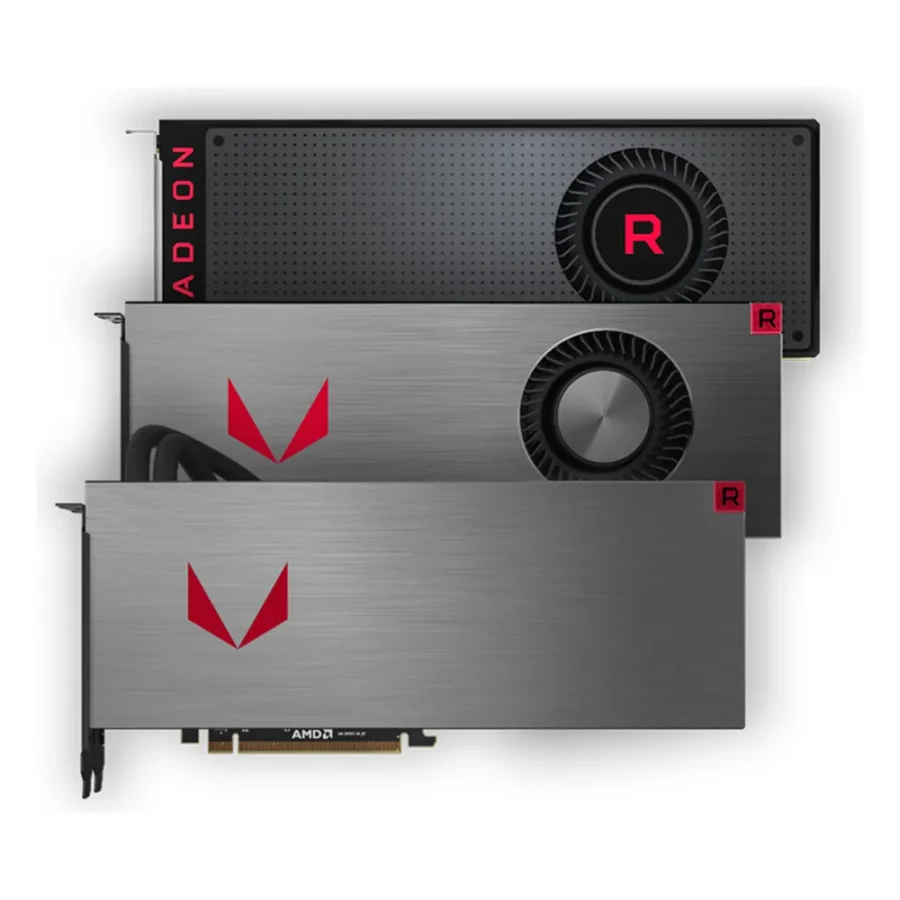 Famille de cartes graphiques AMD Radeon RX Vega de référence : une version noire et deux versions argentées