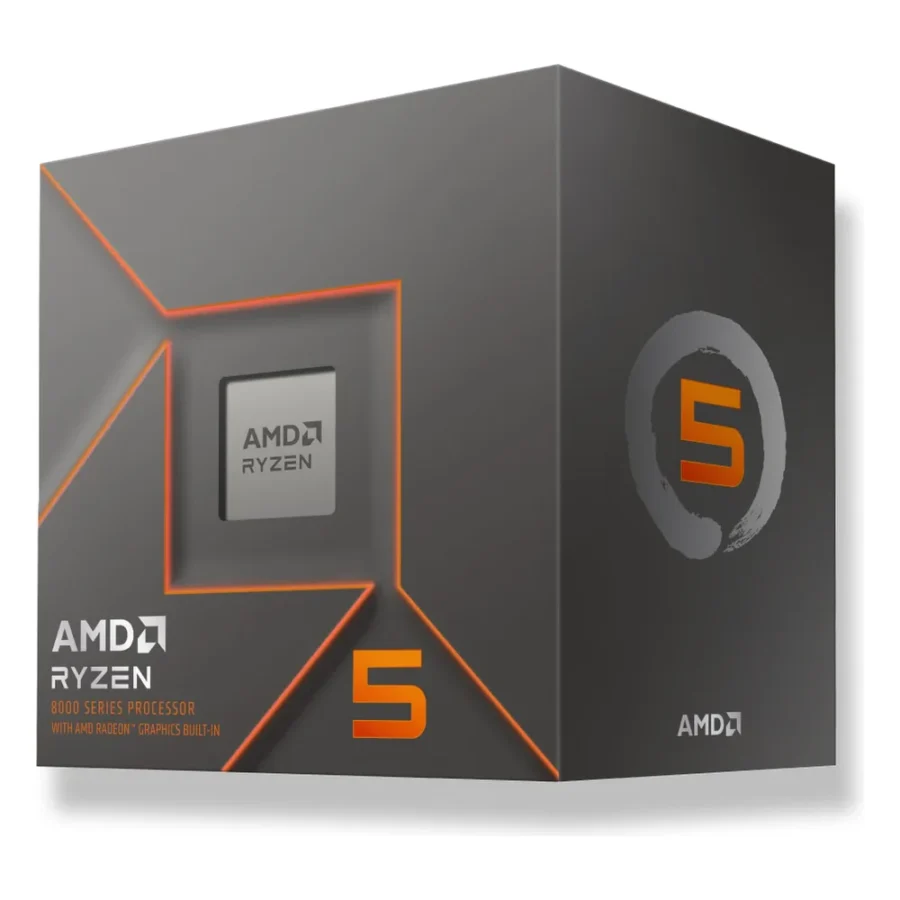 Boîte du processeur AMD Ryzen 5 8500G (Ryzen 5 série 8000 avec puce graphique Radeon)
