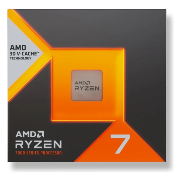 Boîte des processeurs AMD Ryzen 7 série 7000 avec 3D V-Cache, visuel utilisé par AMD pour le Ryzen 7 7700X3D