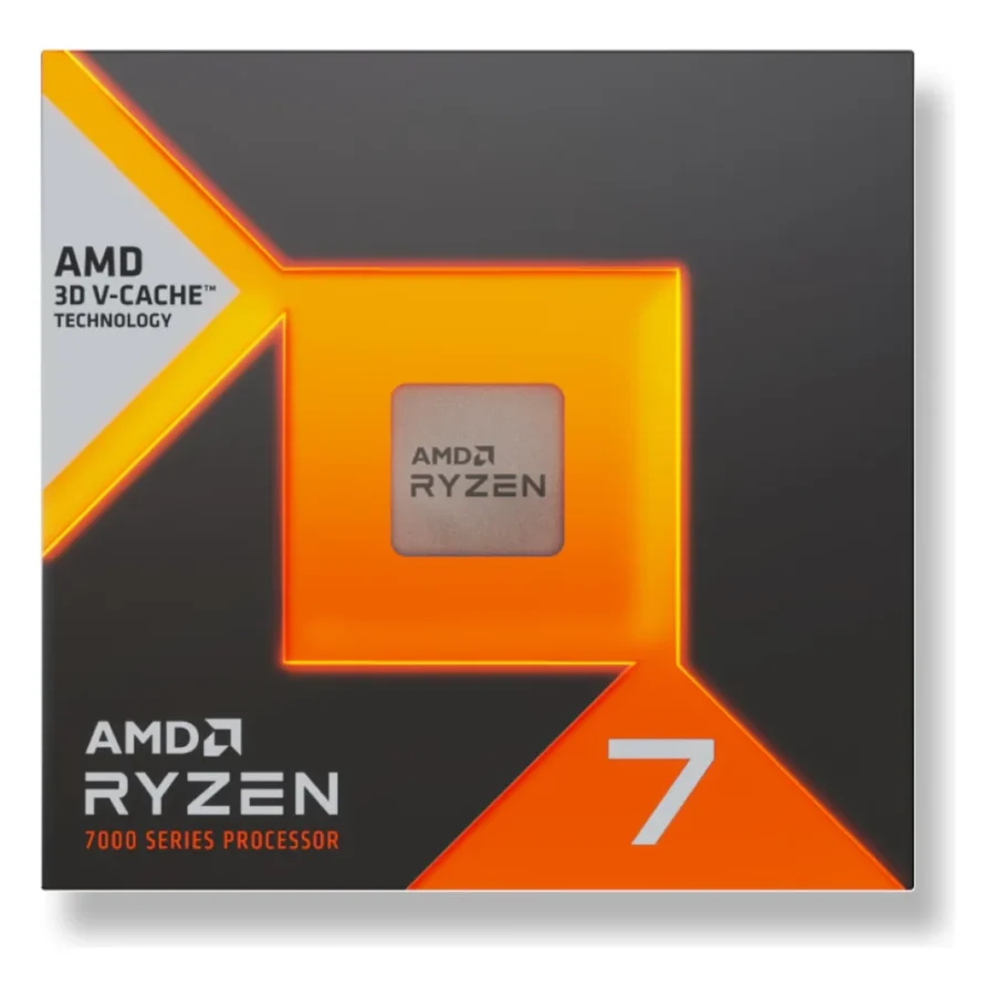 Boîte des processeurs AMD Ryzen 7 série 7000 avec 3D V-Cache, visuel utilisé par AMD pour le Ryzen 7 7700X3D