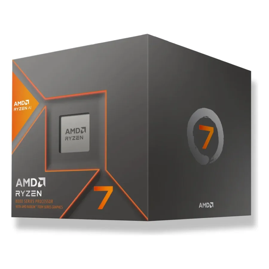 Boîte du processeur AMD Ryzen 7 8700G (Ryzen 7 série 8000 avec Ryzen AI et graphismes Radeon 700M)