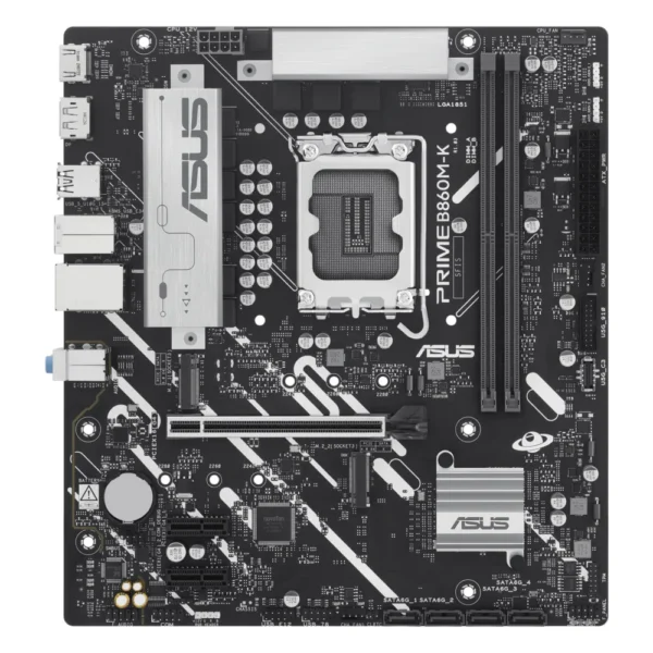 Carte mère ASUS PRIME B860M-K (LGA 1851, chipset B860), vue de face