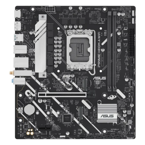Carte mère ASUS PRIME H810M-A WIFI (LGA 1851, chipset H810), vue de face