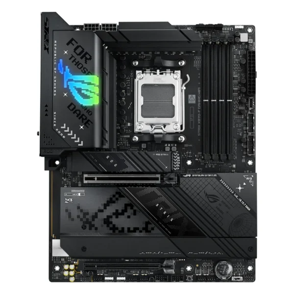 Carte mère ASUS ROG STRIX X870-F GAMING WIFI (AM5, chipset X870), vue de face
