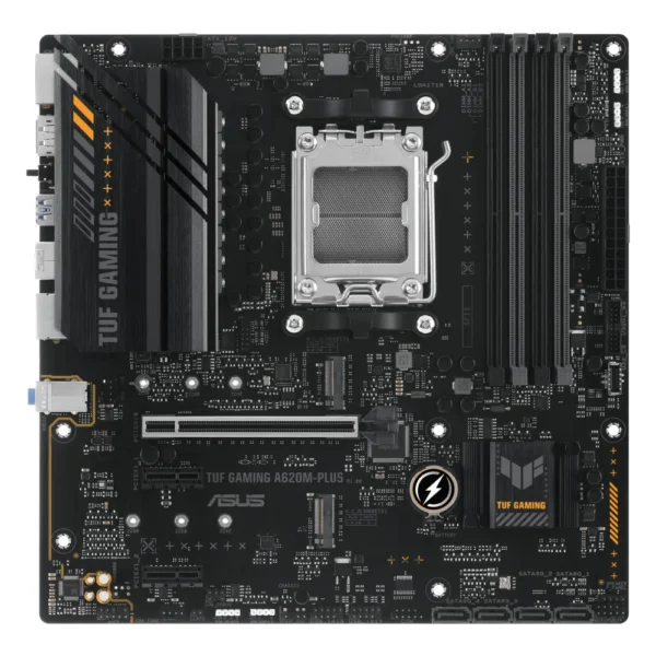 Carte mère ASUS TUF GAMING A620M-PLUS (AM5, chipset A620), vue de face