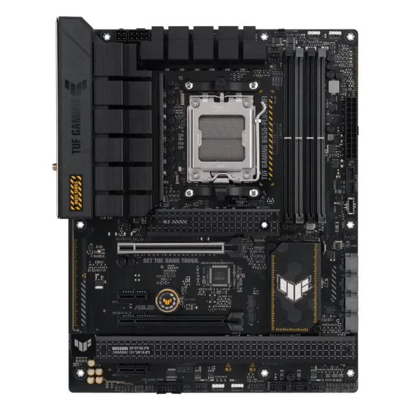 Carte mère ASUS TUF GAMING B650-PLUS WIFI (AM5, chipset B650), vue de face
