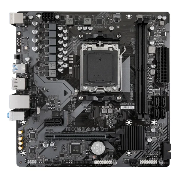 Carte mère Gigabyte A620M H (AM5, chipset A620), vue de face