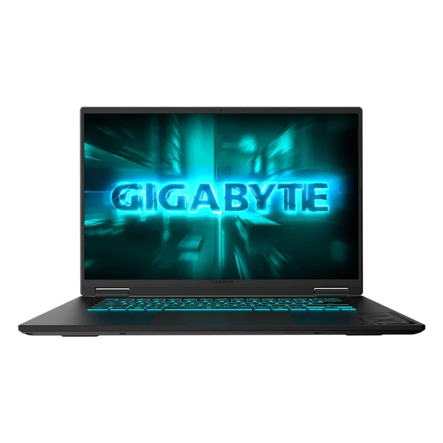 PC portable Gigabyte GAMING A16 ouvert, clavier rétroéclairé