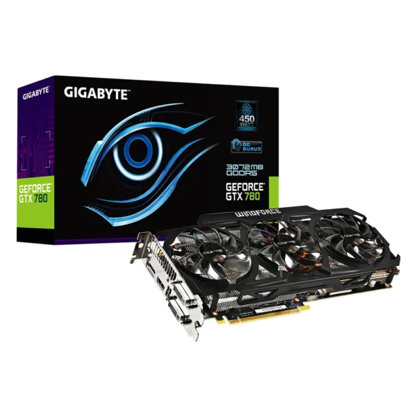 Carte graphique NVIDIA GeForce GTX 780 : modèle GIGABYTE GV-N780OC-3GD, avec sa boîte