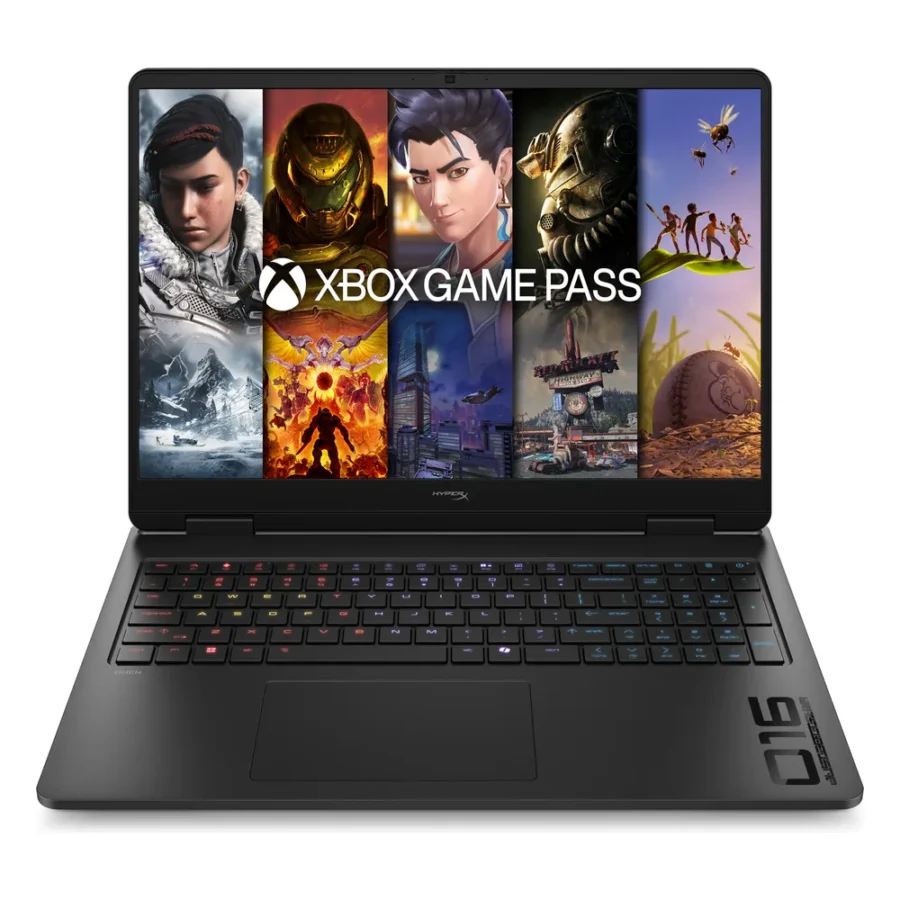 PC portable HP OMEN 16 ouvert, écran 16 pouces