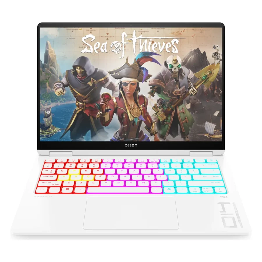 PC portable HP OMEN Transcend 14 blanc à clavier RGB