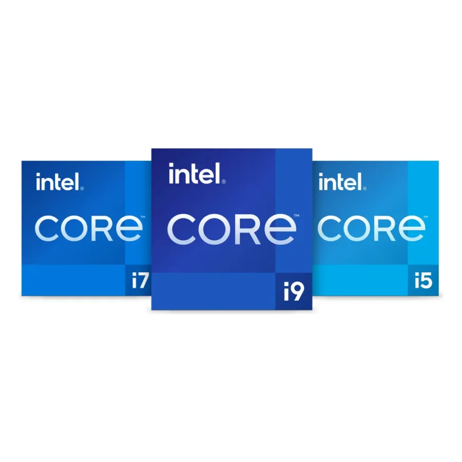 Logos des processeurs Intel Core de 12e génération (Core i7, i9 et i5), gamme du Core i5-12400F