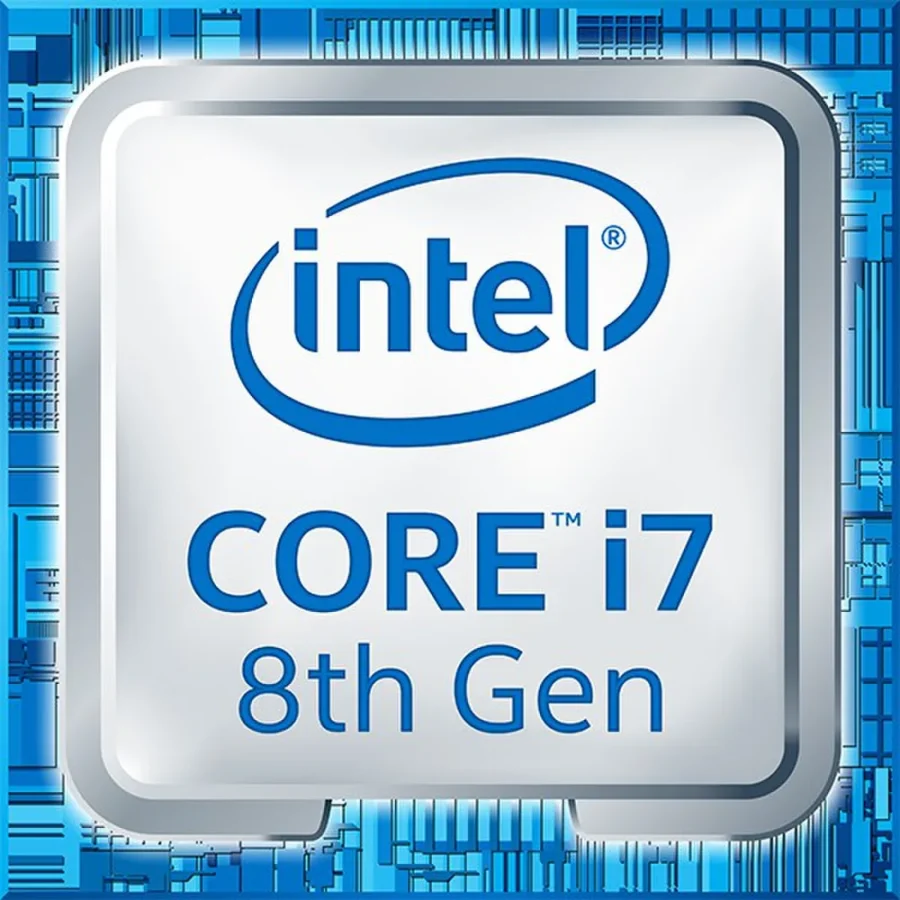 Logo des processeurs Intel Core i7 de 8e génération, gamme du Core i7-8700K