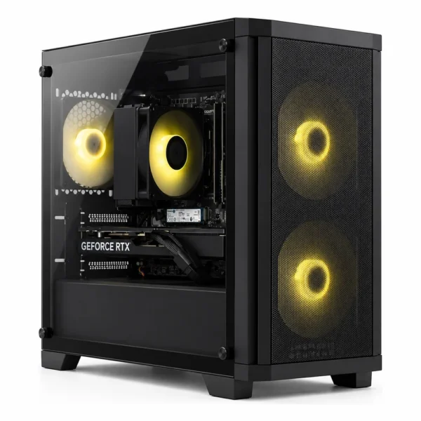 PC gamer LDLC PC11 VOLT SEVENTY noir vitré à ventilateurs jaunes