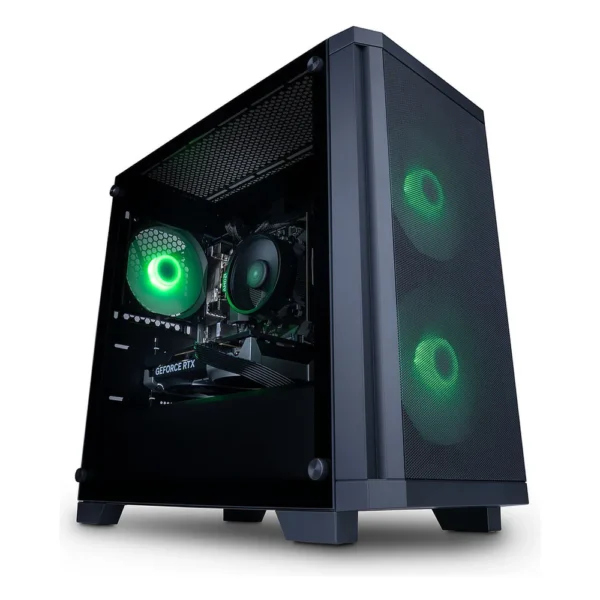 PC Gamer Arkane noir à façade ajourée et ventilateurs verts