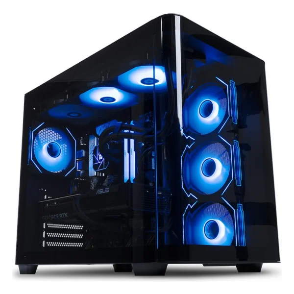 PC Gamer Stardust noir panoramique à ventilateurs bleus
