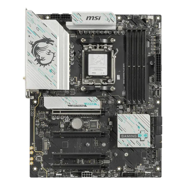 Carte mère MSI B850 GAMING PLUS WIFI (AM5, chipset B850), vue de face