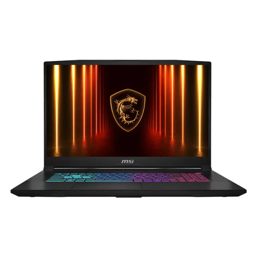 PC portable MSI Katana 17 HX ouvert, écran 17,3 pouces