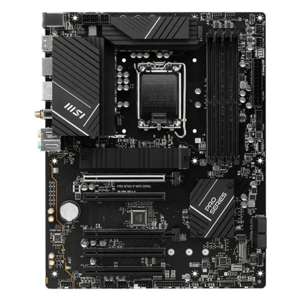 Carte mère MSI PRO B760-P WIFI DDR4 (LGA 1700, chipset B760), vue de face