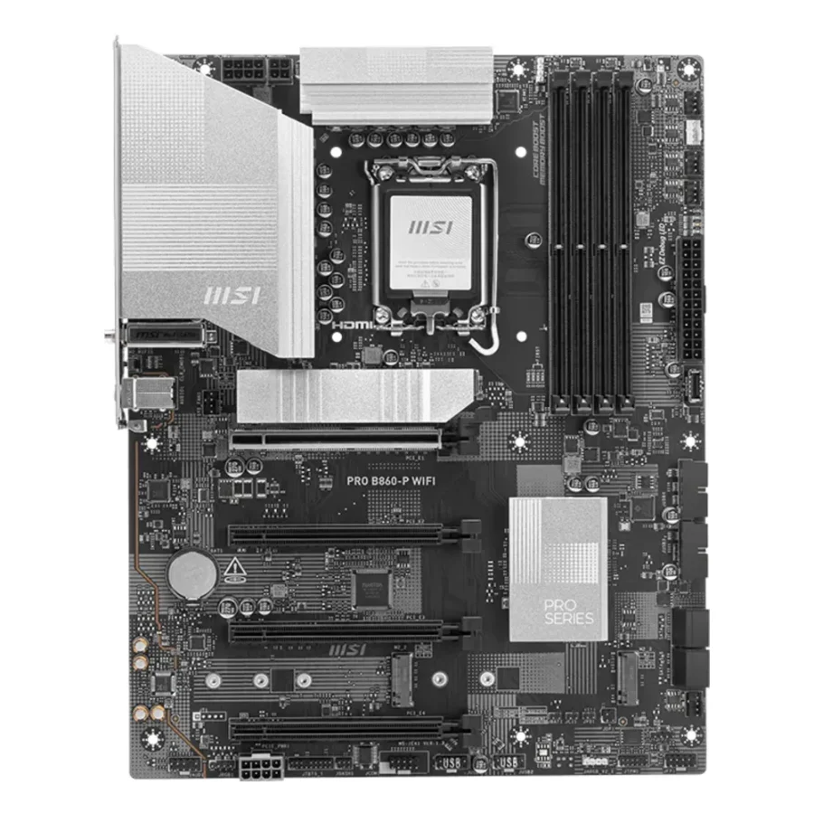 Carte mère MSI PRO B860-P WIFI (LGA 1851, chipset B860), vue de face