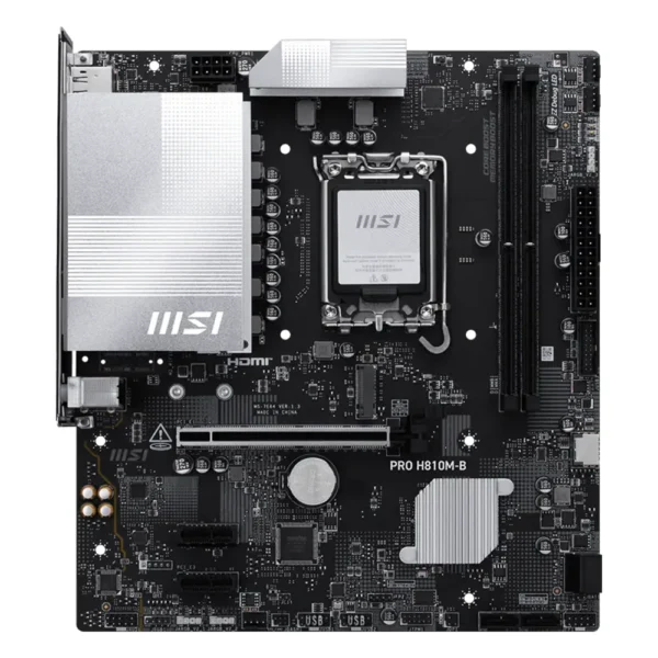 Carte mère MSI PRO H810M-B (LGA 1851, chipset H810), vue de face