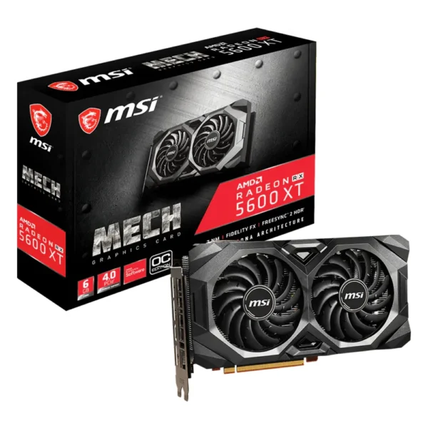 Carte graphique AMD Radeon RX 5600 XT : modèle MSI Radeon RX 5600 XT MECH OC avec sa boîte
