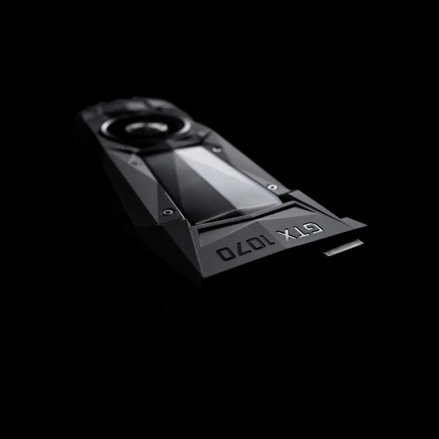 Carte graphique NVIDIA GeForce GTX 1070 Founders Edition vue de trois quarts