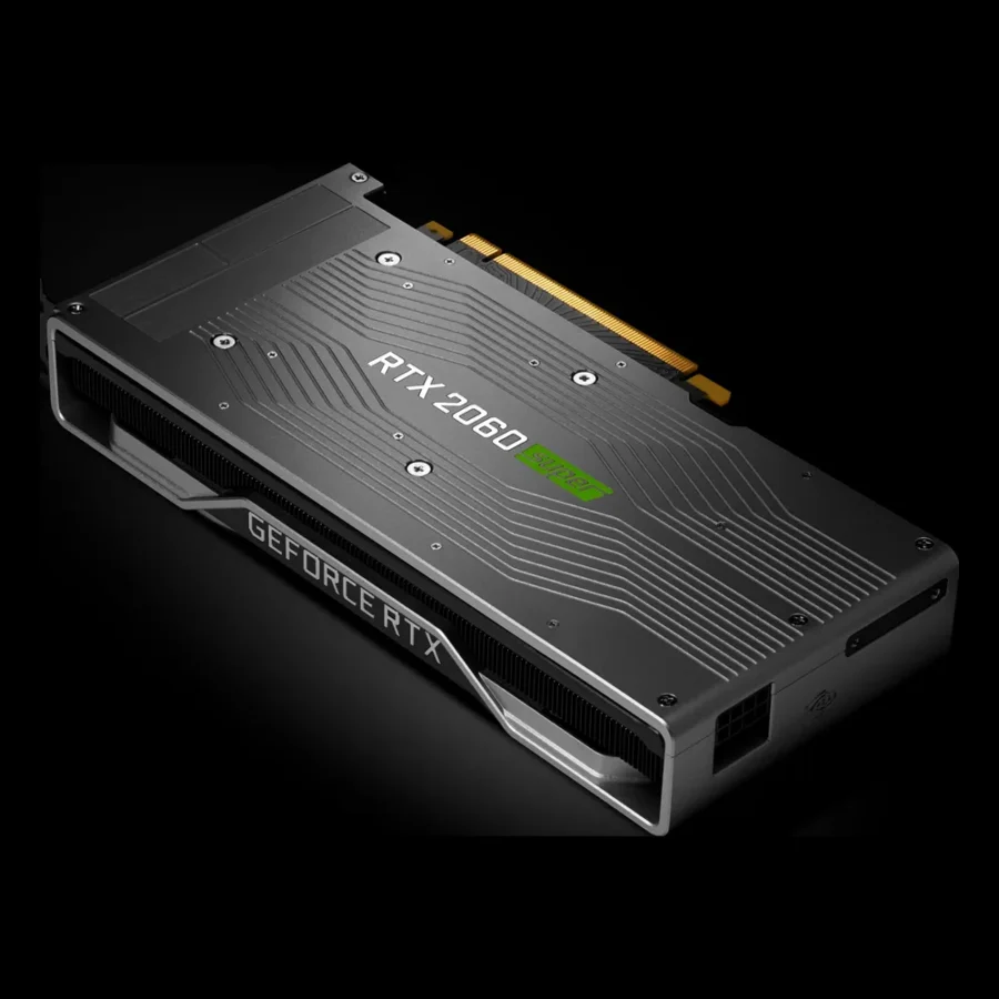 Carte graphique NVIDIA GeForce RTX 2060 Super Founders Edition vue de trois quarts