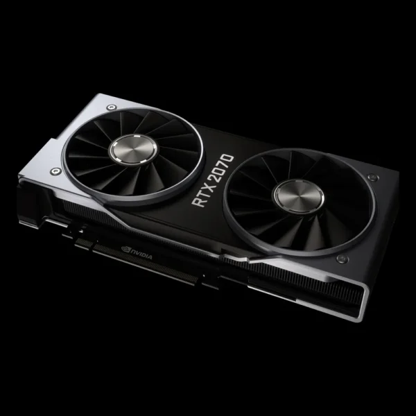 Carte graphique NVIDIA GeForce RTX 2070 Founders Edition vue de trois quarts
