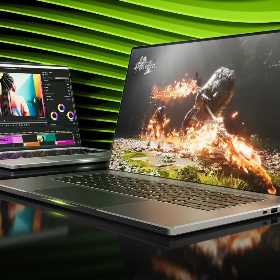 Visuel officiel NVIDIA des GPU GeForce RTX série 50 pour PC portables (GeForce RTX 5070 Ti Laptop)